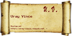 Uray Vince névjegykártya